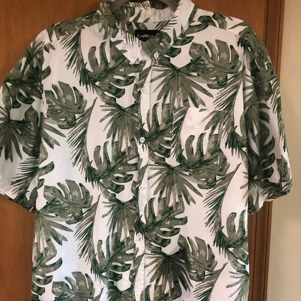 Men’s, Palm Print, button down, collar shirt